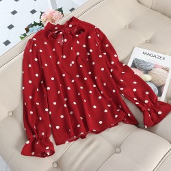 Polka Dot Scarf Blouse