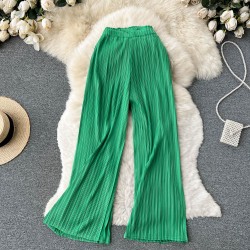Candy color pleated pants
