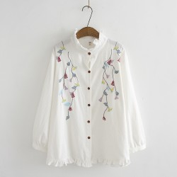 LM+ Floral Embroidered Blouse