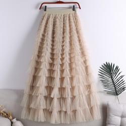 Long tutu tiered skirt