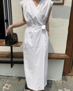 Kimono wrap dress with sash