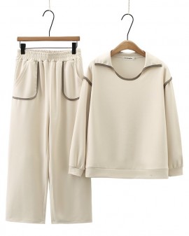 LM+ Collared pullover and pants set