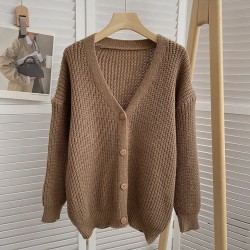 Candy color button knit cardigan