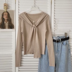 Knit button cardigan with shawl
