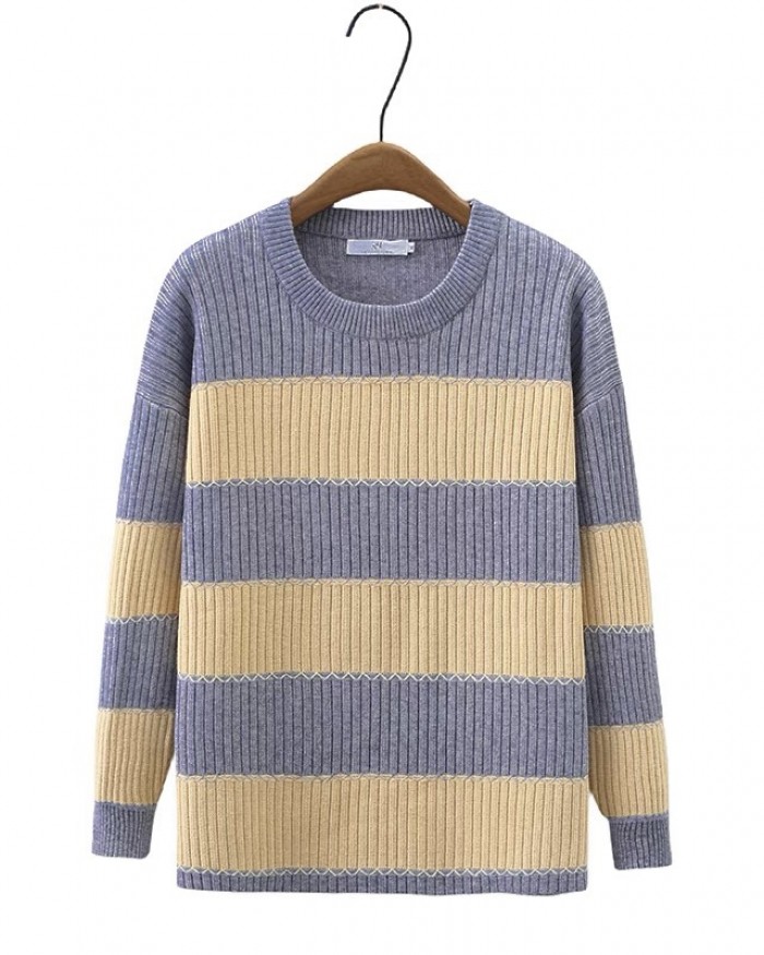 LM+ Stripe knit pullover