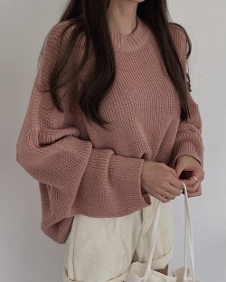 Candy color knit pullover