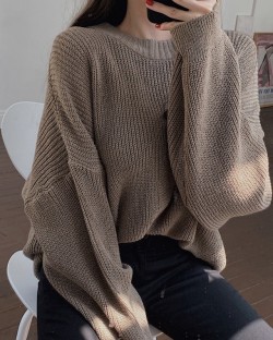 Candy color knit pullover