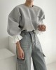 Pullover with flare sleeves