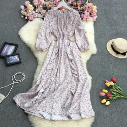 Floral dress with ruffle