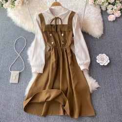 Combination pinafore dress