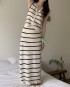 Stripe knit top and skirt set
