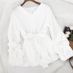 Blouse with Ruched Sleeves h1