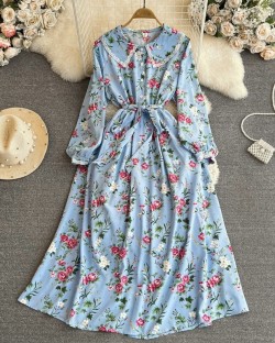 Floral dress with sash