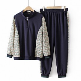 LM+ Motif zipper top and pants set