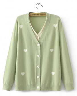 LM+ Heart knit button cardigan