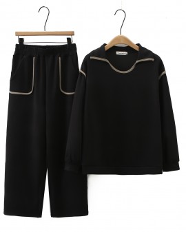 LM+ Collared pullover and pants set