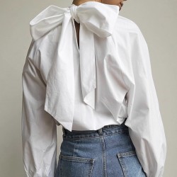Blouse with back bow